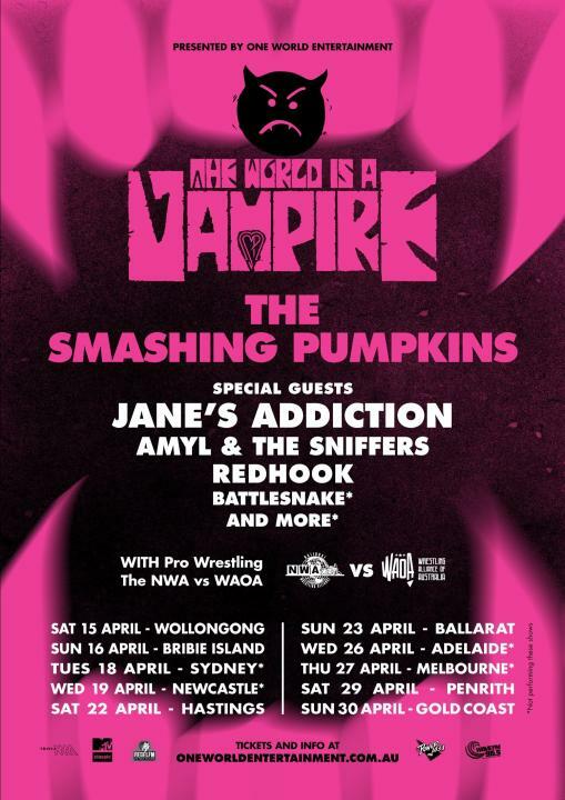 THE SMASHING PUMPKINS Bring Their THE WORLD IS A VAMPIRE FESTIVAL To Australia This April