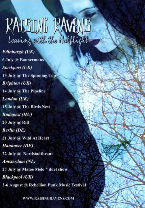 Raising Ravens Tour Art/Poster with tour dates and venues.